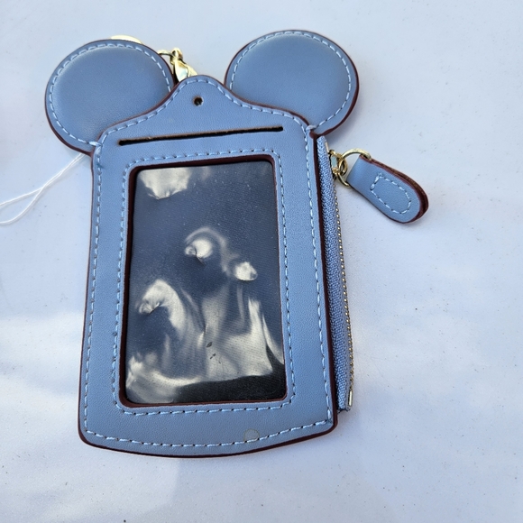 Blue Happy Dream Mickey Mouse Card Holder Keychain Disney - Picture 3 of 4
